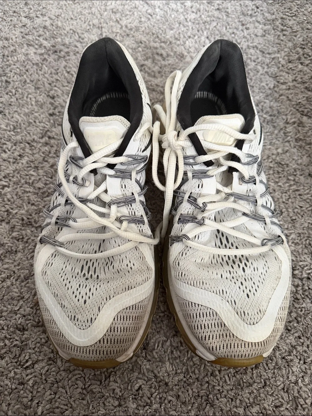 Nike Women’s White and Black Athletic Sneakers with Gum Outsole